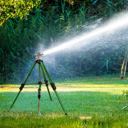 Tripod Sprinkler for Yard, 360° Rotating Garden Sprinklers, 2 Pack