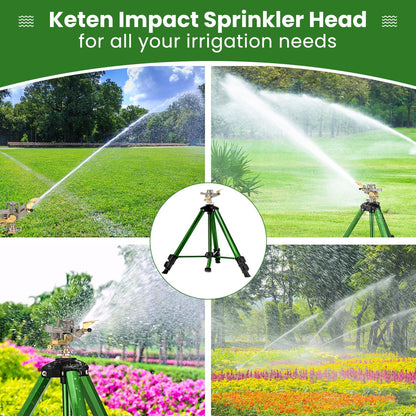Tripod Sprinkler for Yard, 360° Rotating Garden Sprinklers, 2 Pack
