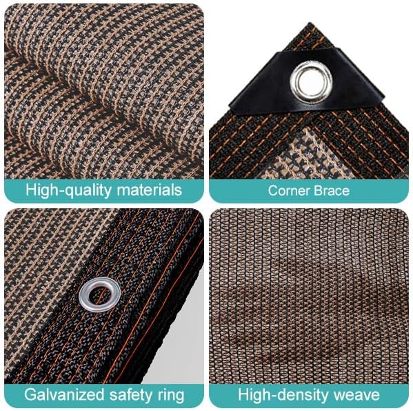 Garden Shade Cloth 10x10ft UV 70% Sunblock Outdoor Sun Shade with Grommets Sun Shade Outdoor Cover Plant Covers Freeze Protection Shade Cloth for Chicken Coop Cover Brown10x10FT - Colors A