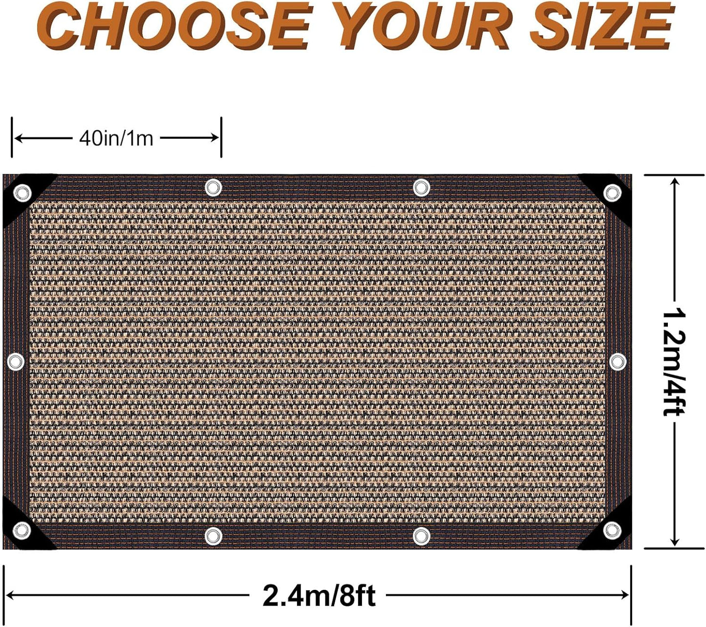 Garden Shade Cloth 10x10ft UV 70% Sunblock Outdoor Sun Shade with Grommets Sun Shade Outdoor Cover Plant Covers Freeze Protection Shade Cloth for Chicken Coop Cover Brown10x10FT - Colors A
