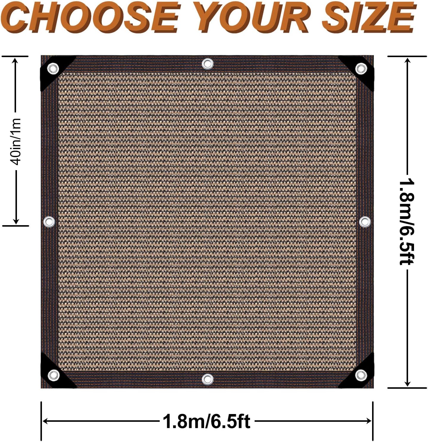 Garden Shade Cloth 10x10ft UV 70% Sunblock Outdoor Sun Shade with Grommets Sun Shade Outdoor Cover Plant Covers Freeze Protection Shade Cloth for Chicken Coop Cover Brown10x10FT - Colors A