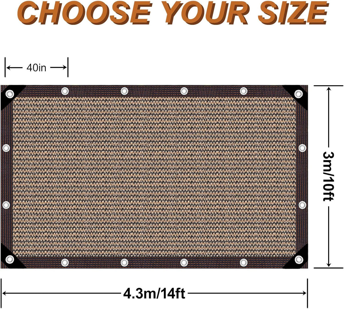 Garden Shade Cloth 10x10ft UV 70% Sunblock Outdoor Sun Shade with Grommets Sun Shade Outdoor Cover Plant Covers Freeze Protection Shade Cloth for Chicken Coop Cover Brown10x10FT - Colors A