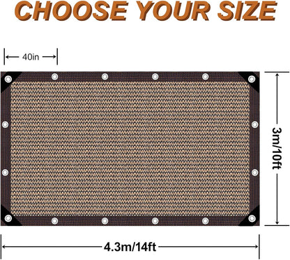 Garden Shade Cloth 10x10ft UV 70% Sunblock Outdoor Sun Shade with Grommets Sun Shade Outdoor Cover Plant Covers Freeze Protection Shade Cloth for Chicken Coop Cover Brown10x10FT - Colors A