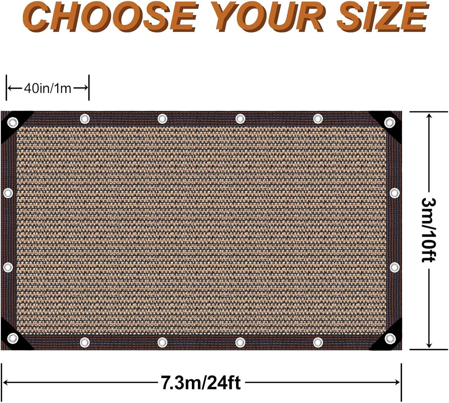 Garden Shade Cloth 10x10ft UV 70% Sunblock Outdoor Sun Shade with Grommets Sun Shade Outdoor Cover Plant Covers Freeze Protection Shade Cloth for Chicken Coop Cover Brown10x10FT - Colors A
