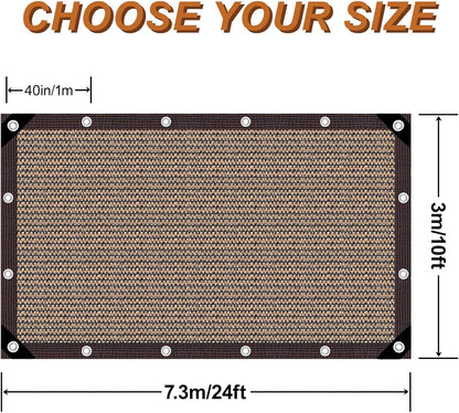Garden Shade Cloth 10x10ft UV 70% Sunblock Outdoor Sun Shade with Grommets Sun Shade Outdoor Cover Plant Covers Freeze Protection Shade Cloth for Chicken Coop Cover Brown10x10FT - Colors A