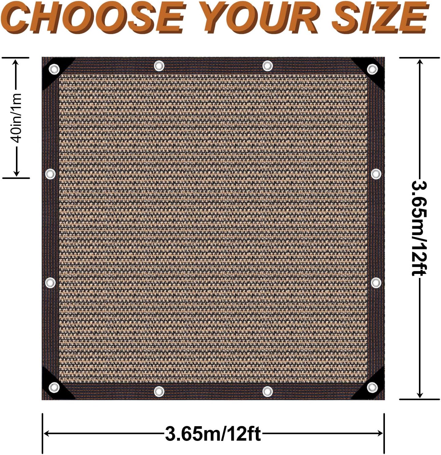 Garden Shade Cloth 10x10ft UV 70% Sunblock Outdoor Sun Shade with Grommets Sun Shade Outdoor Cover Plant Covers Freeze Protection Shade Cloth for Chicken Coop Cover Brown10x10FT - Colors A