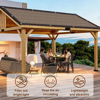 Garden Shade Cloth 10x10ft UV 70% Sunblock Outdoor Sun Shade with Grommets Sun Shade Outdoor Cover Plant Covers Freeze Protection Shade Cloth for Chicken Coop Cover Brown10x10FT - Colors A