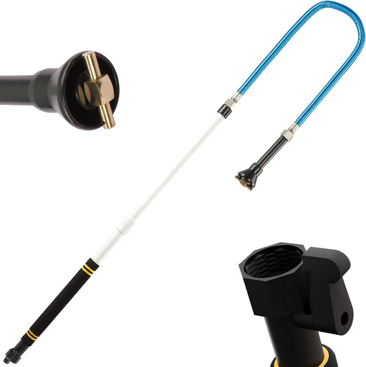 RV Flexible Swivel Stick, 60 Inch RV Tank Wand Tank Sprayer Wand with Backflow Prevent Valve Leak-Proof for RV Black Water Tank Cleaning Household Toilet & Garden Irrigation.