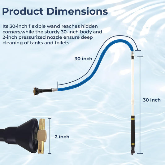 RV Flexible Swivel Stick, 60 Inch RV Tank Wand Tank Sprayer Wand with Backflow Prevent Valve Leak-Proof for RV Black Water Tank Cleaning Household Toilet & Garden Irrigation.