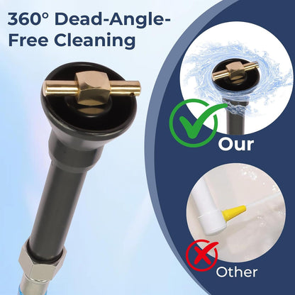 RV Flexible Swivel Stick, 60 Inch RV Tank Wand Tank Sprayer Wand with Backflow Prevent Valve Leak-Proof for RV Black Water Tank Cleaning Household Toilet & Garden Irrigation.