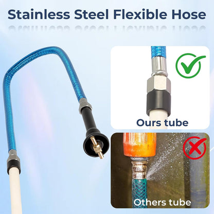 RV Flexible Swivel Stick, 60 Inch RV Tank Wand Tank Sprayer Wand with Backflow Prevent Valve Leak-Proof for RV Black Water Tank Cleaning Household Toilet & Garden Irrigation.