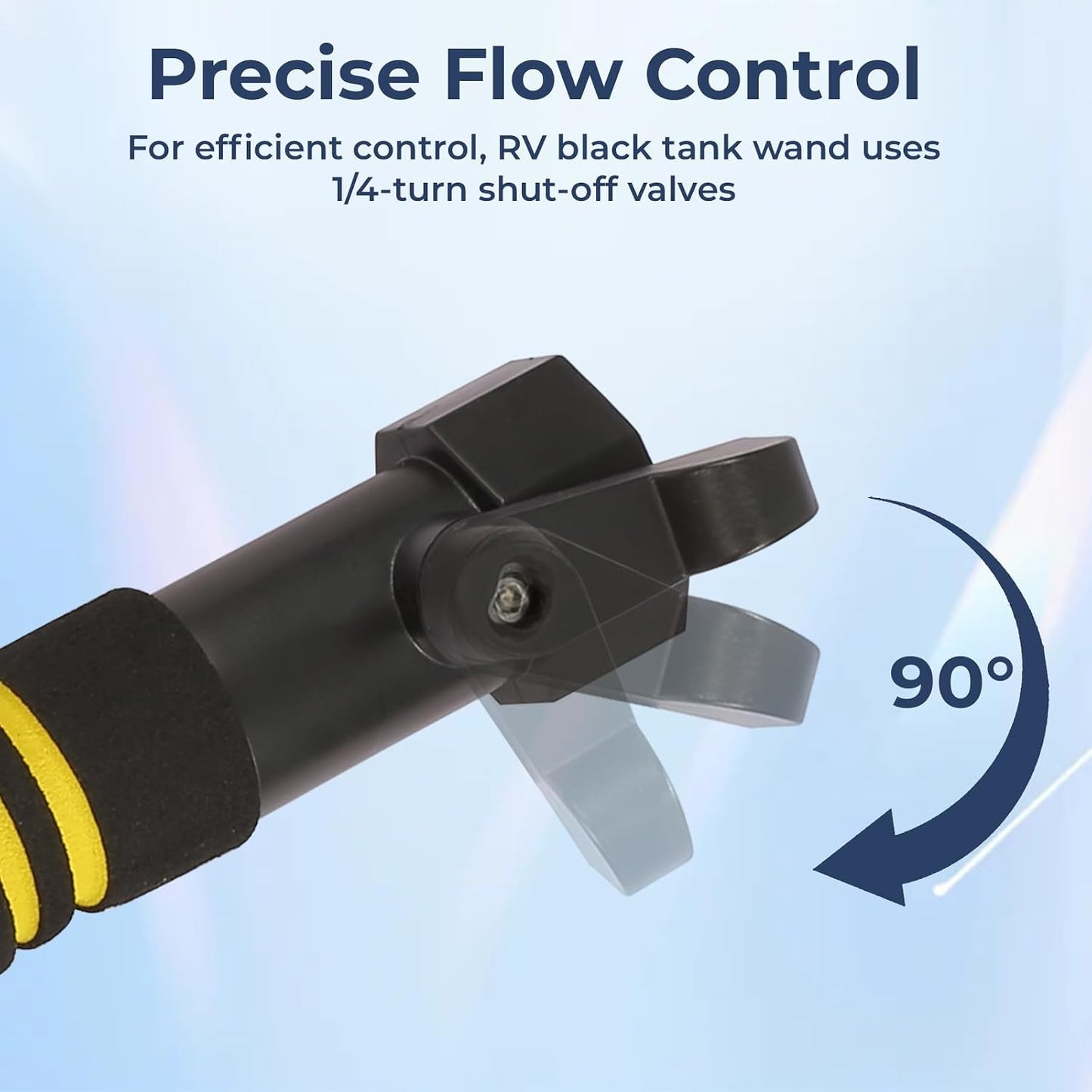 RV Flexible Swivel Stick, 60 Inch RV Tank Wand Tank Sprayer Wand with Backflow Prevent Valve Leak-Proof for RV Black Water Tank Cleaning Household Toilet & Garden Irrigation.