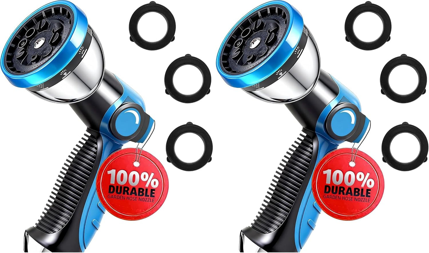 Garden Hose Nozzle, Durable High Pressure Water Hose Sprayer Nozzle with 10 Patterns for Watering Plants, Washing Cars, Cleaning Patio, Showering Pets