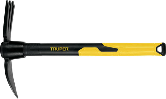 Rapid Tiller, Digger Cultivator, 14-Inch Fiberglass Handle with Comfort Grip, Forged Steel Dual-Head Digging and Aerating Tool (Model RATI-F / 32739)