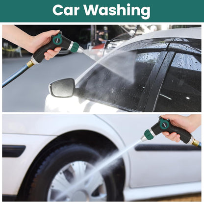 High Pressure Garden Hose Nozzle Sprayer, Heavy-Duty Metal Water Hose Nozzle with Thumb Control & Adjustable Jet for Car Washing, Patio Cleaning, Lawn & Plant Watering
