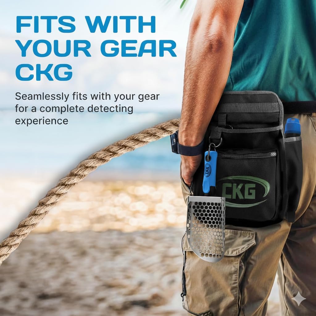 CKG Hand Sand Scoop for Metal Detecting with Ergonomic Yellow Handle, Metal Detecting Shovel for Beach Sand Sifter, Heavy Duty Stainless Steel, Perfect from Metal Detector Accessories