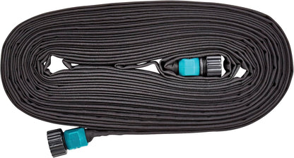 50' Black Flat Weeper Soaker Hose for Garden Beds, Drip Irrigation Outdoor Hose, Flexible Garden Hose for Vegetable Gardens, Flower Beds, Lawns, and Orchards