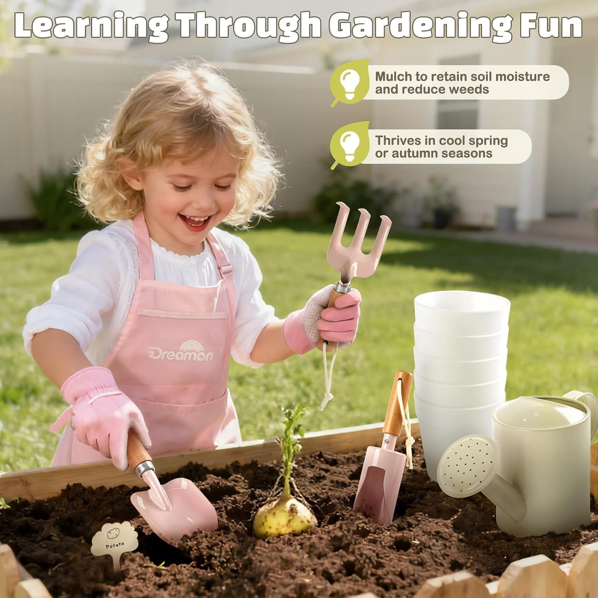Kids Gardening Set, Quality Gardening Tool Kit Outdoor Toys for Toddlers