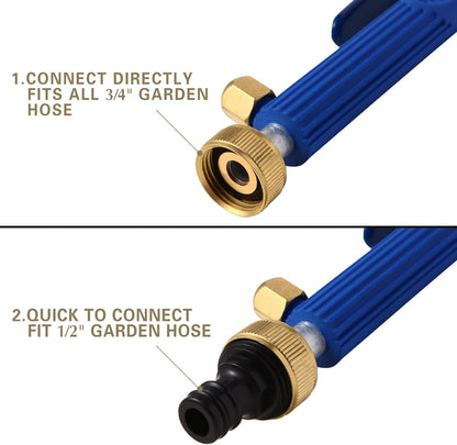 High Pressure Power Washer Wand, Hydro Jet Water Wand Pressure Sprayer,Flexible Garden Watering Wand with 3 Hose Nozzle Universal Hose End for Car Pet Window Patio Gutter Cleaning Tool Blue