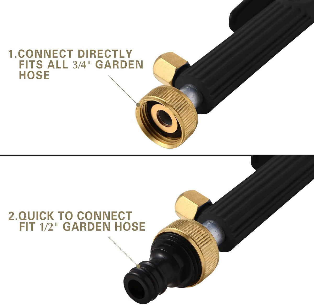 High Pressure Power Washer Wand, Hydro Jet Water Wand Pressure Sprayer,Flexible Garden Watering Wand with 3 Hose Nozzle Universal Hose End for Car Pet Window Patio Gutter Cleaning Tool Blue