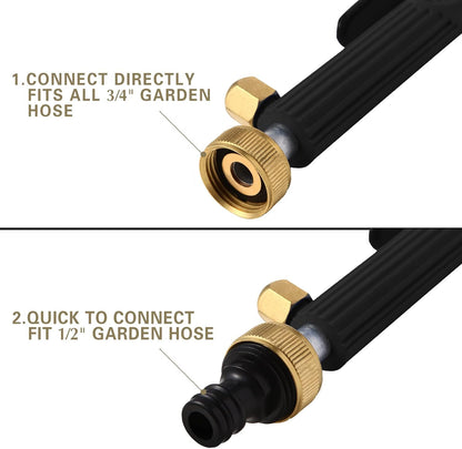 High Pressure Power Washer Wand, Hydro Jet Water Wand Pressure Sprayer,Flexible Garden Watering Wand with 3 Hose Nozzle Universal Hose End for Car Pet Window Patio Gutter Cleaning Tool Blue