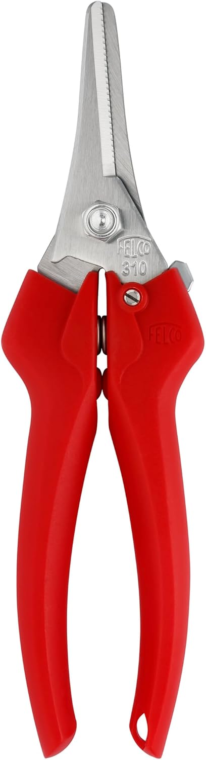 F322 Pruning Snips – 9.84" Garden Clippers with Curved Blade & Rounded Tip | Pruning Shears for Gardening | Garden Snips and Pruners with Carbon Steel Blade, Sap Groove