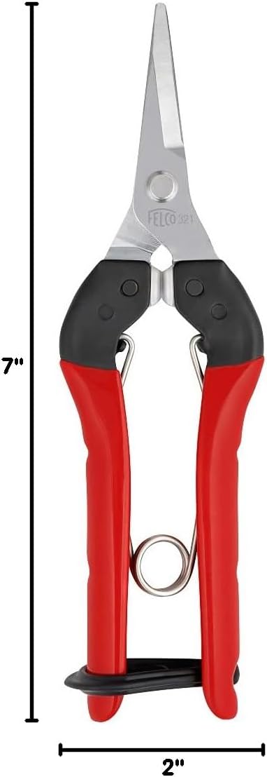 F322 Pruning Snips – 9.84" Garden Clippers with Curved Blade & Rounded Tip | Pruning Shears for Gardening | Garden Snips and Pruners with Carbon Steel Blade, Sap Groove