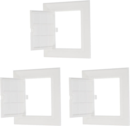 5x5 Inch Removable Hinged Access Panel, 3Pcs ABS Plumbing Access Doors Easy Wall Hole Cover for Drywall Plumbing Electrical Cables Wiring, White (120x120mm)