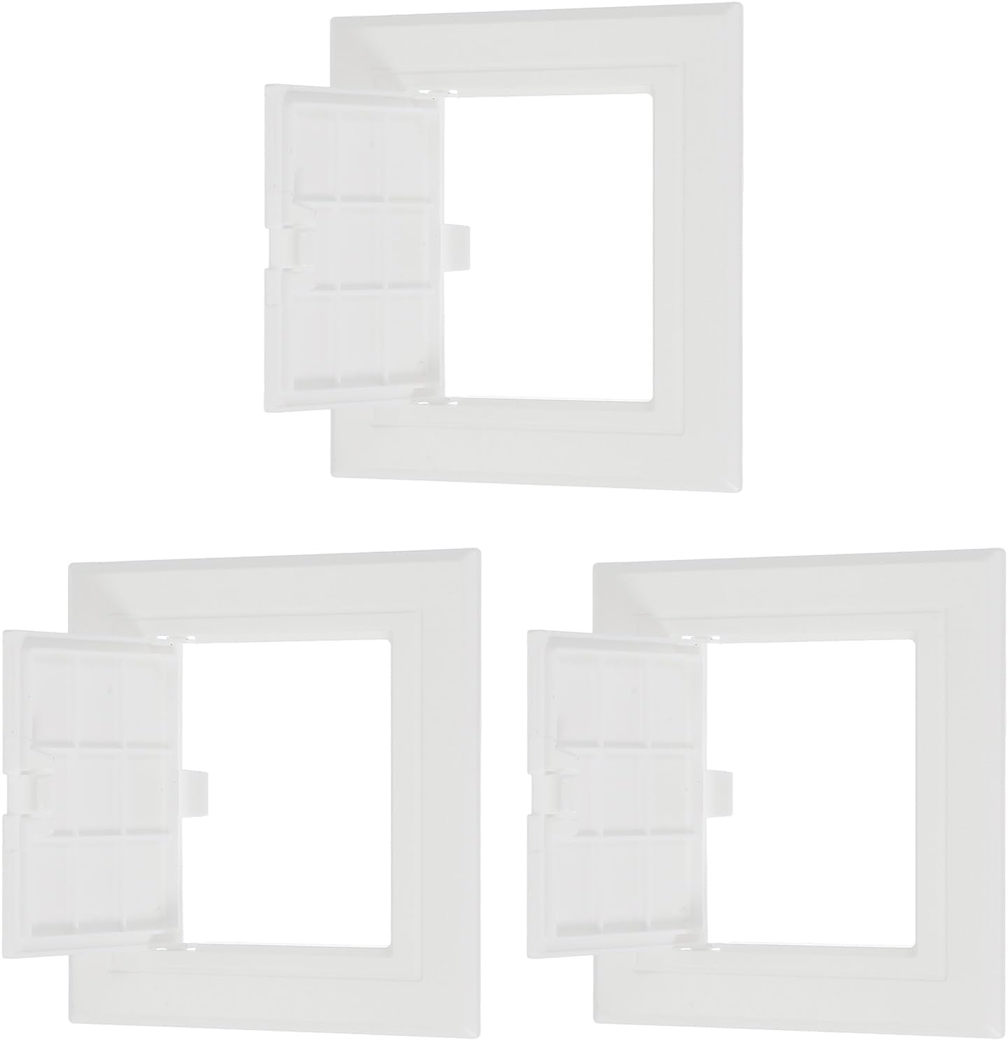 5x5 Inch Removable Hinged Access Panel, 3Pcs ABS Plumbing Access Doors Easy Wall Hole Cover for Drywall Plumbing Electrical Cables Wiring, White (120x120mm)