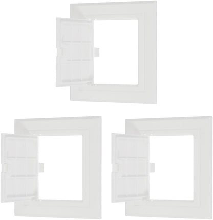 5x5 Inch Removable Hinged Access Panel, 3Pcs ABS Plumbing Access Doors Easy Wall Hole Cover for Drywall Plumbing Electrical Cables Wiring, White (120x120mm)