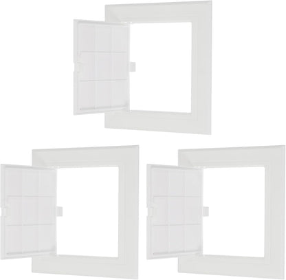 5x5 Inch Removable Hinged Access Panel, 3Pcs ABS Plumbing Access Doors Easy Wall Hole Cover for Drywall Plumbing Electrical Cables Wiring, White (120x120mm)