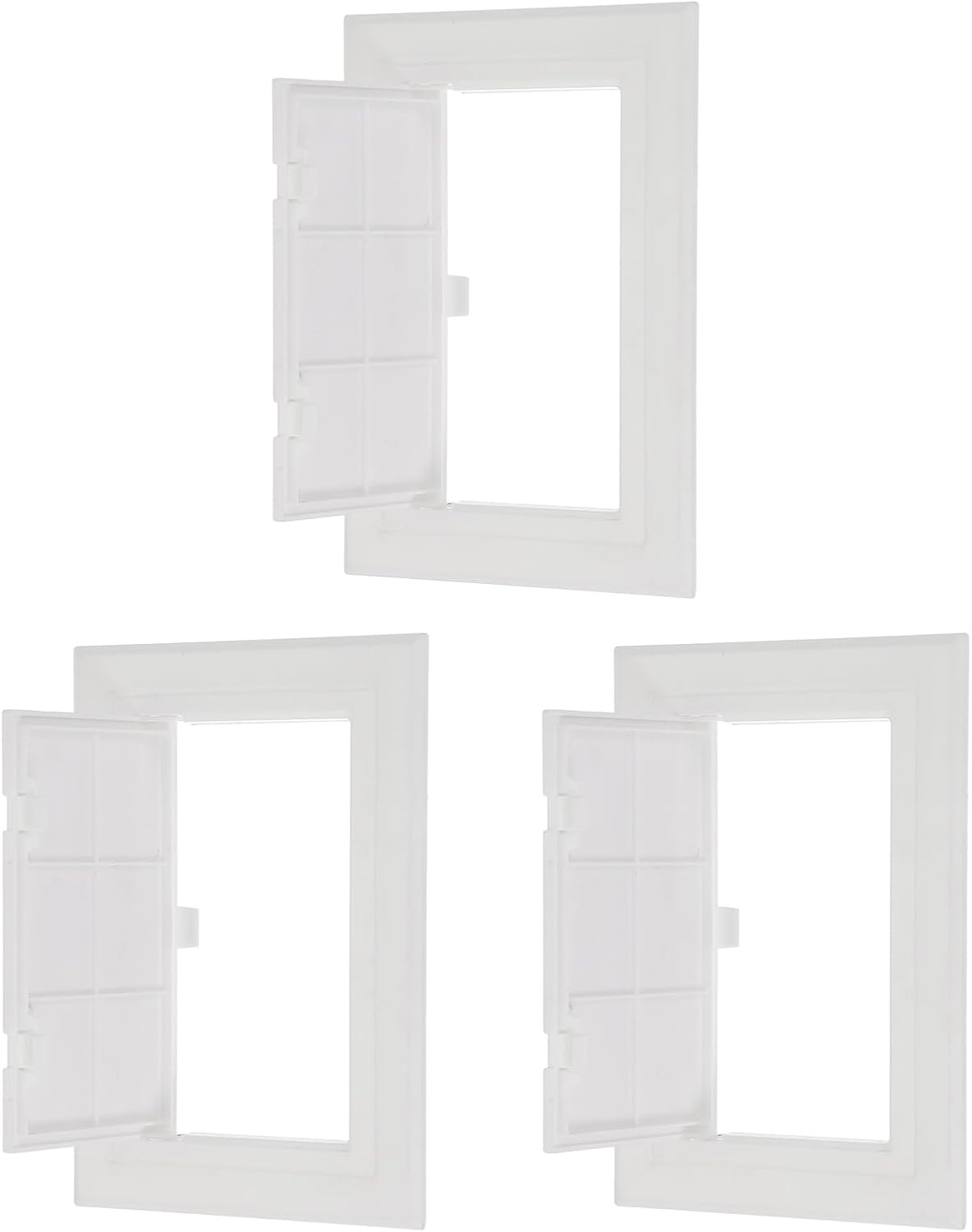 5x5 Inch Removable Hinged Access Panel, 3Pcs ABS Plumbing Access Doors Easy Wall Hole Cover for Drywall Plumbing Electrical Cables Wiring, White (120x120mm)