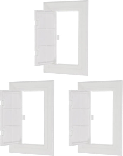 5x5 Inch Removable Hinged Access Panel, 3Pcs ABS Plumbing Access Doors Easy Wall Hole Cover for Drywall Plumbing Electrical Cables Wiring, White (120x120mm)