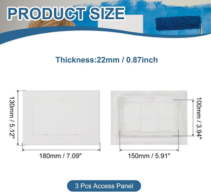 5x5 Inch Removable Hinged Access Panel, 3Pcs ABS Plumbing Access Doors Easy Wall Hole Cover for Drywall Plumbing Electrical Cables Wiring, White (120x120mm)