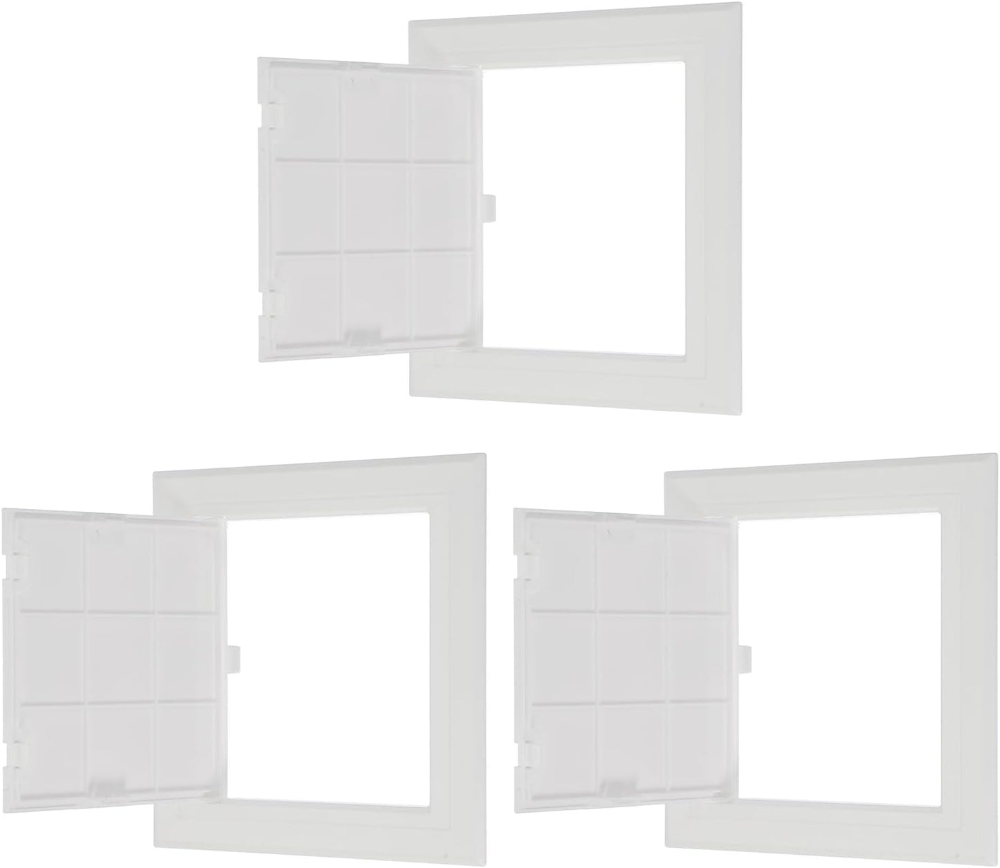 5x5 Inch Removable Hinged Access Panel, 3Pcs ABS Plumbing Access Doors Easy Wall Hole Cover for Drywall Plumbing Electrical Cables Wiring, White (120x120mm)