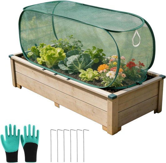 Pop Up Garden Row Cover, 39x18x16 for Raised Beds