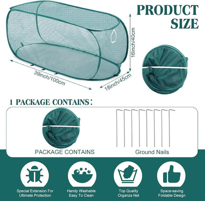 Pop Up Garden Row Cover, 39x18x16 for Raised Beds