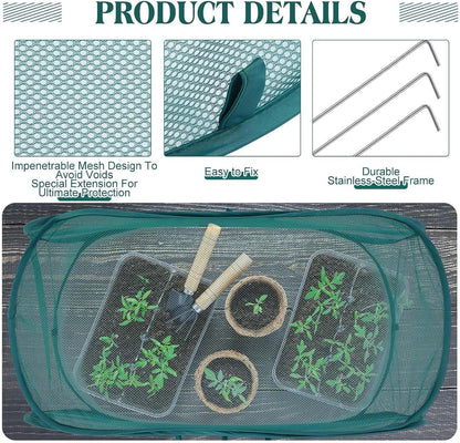 Pop Up Garden Row Cover, 39x18x16 for Raised Beds