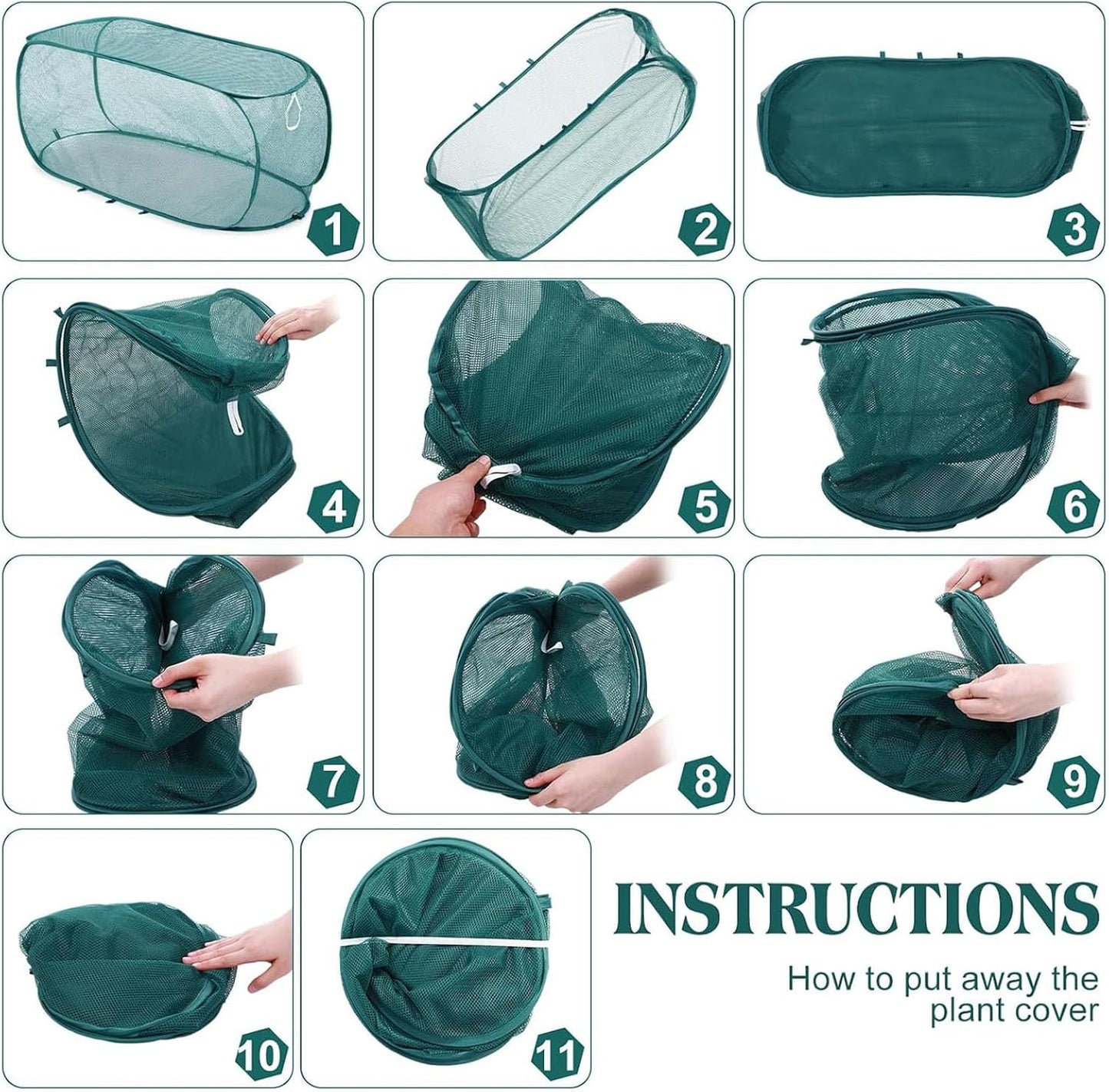 Pop Up Garden Row Cover, 39x18x16 for Raised Beds