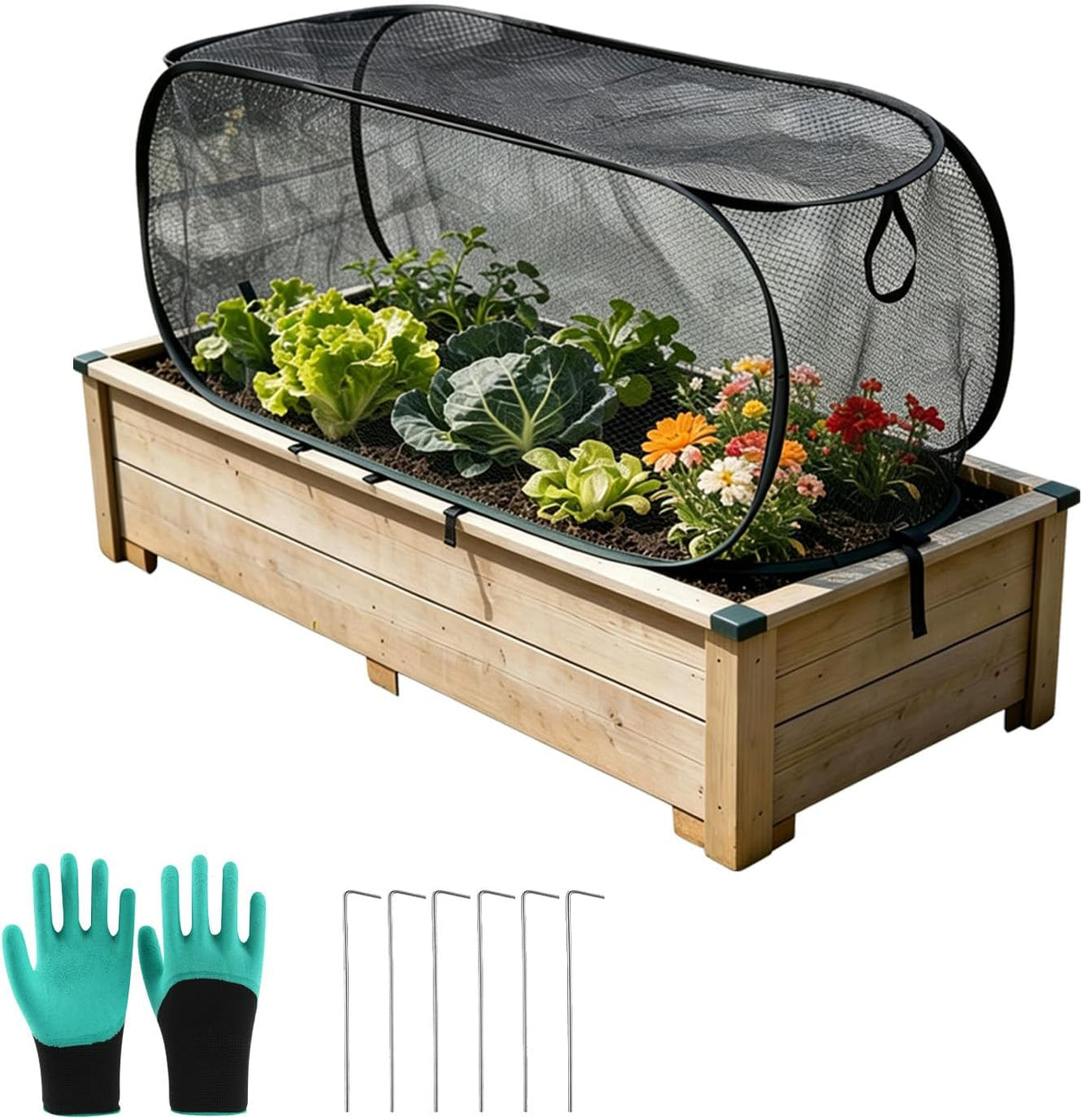 Pop Up Garden Row Cover, 39x18x16 for Raised Beds