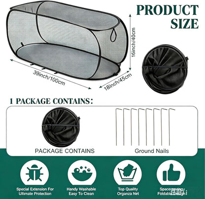 Pop Up Garden Row Cover, 39x18x16 for Raised Beds