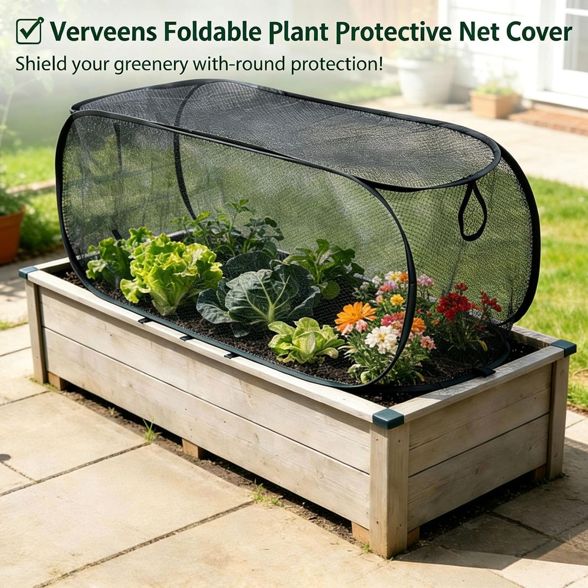 Pop Up Garden Row Cover, 39x18x16 for Raised Beds