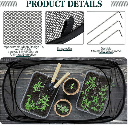 Pop Up Garden Row Cover, 39x18x16 for Raised Beds