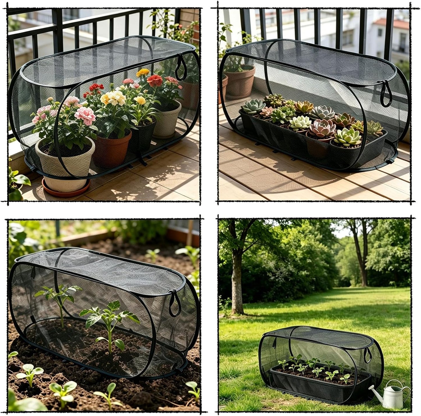 Pop Up Garden Row Cover, 39x18x16 for Raised Beds