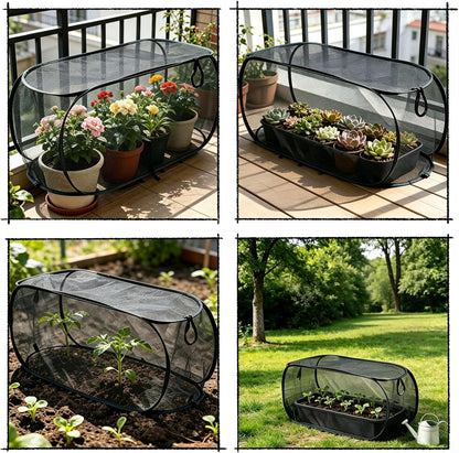 Pop Up Garden Row Cover, 39x18x16 for Raised Beds