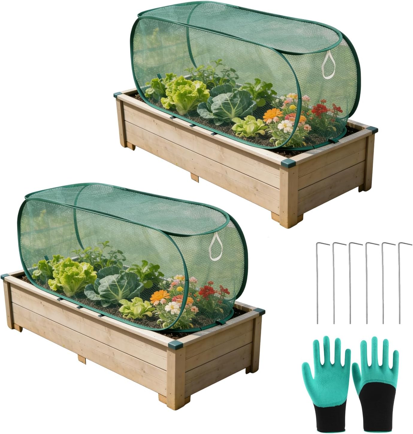 Pop Up Garden Row Cover, 39x18x16 for Raised Beds
