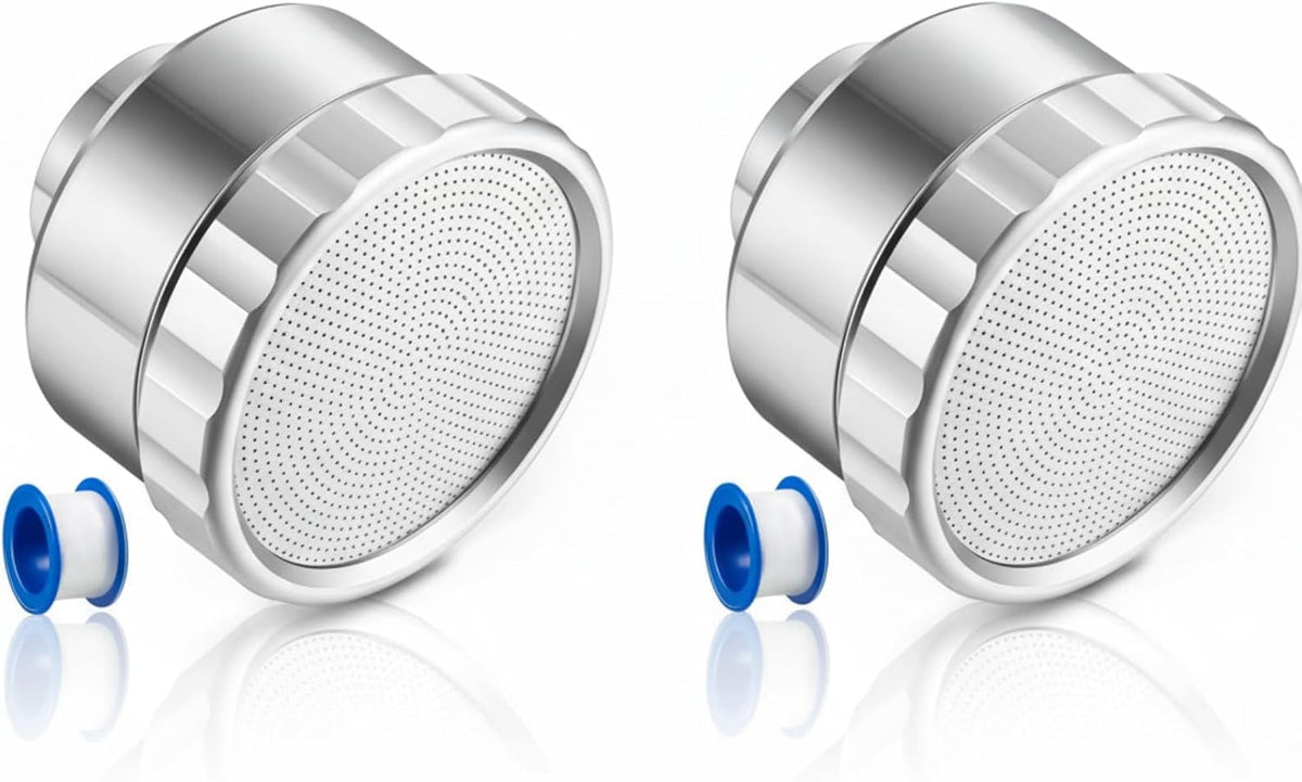 2 Pack Water Nozzle with 3000 Tiny Holes, 3/4'' Aluminium Alloy Garden Hose Shower Head with PTFE Thread Seal Tape for Outdoor Watering Flowers, Plants, Greenhouse, Nurseryman (2.24'',Silver)