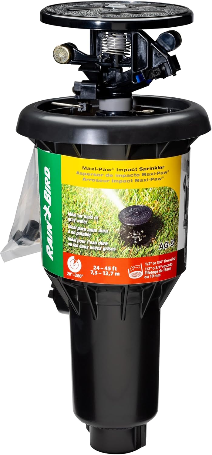25PJDAC Brass Impact Sprinkler, Adjustable 20° - 360° Pattern, 20' - 41' Spray Distance