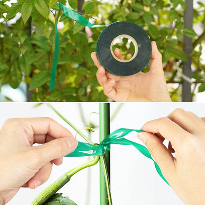 2 Rolls Garden Tape, 300 Ft Green Plant Ties Tape Nursery Tapes