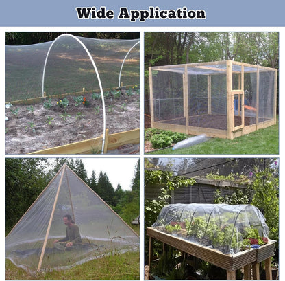39 x 10 Ft Mosquito Netting for Garden Patio, Breathable Mesh Net for Bird and Insect Protection, Plant Cover for Vegetables, Fruits and Flowers, 3x12m Black